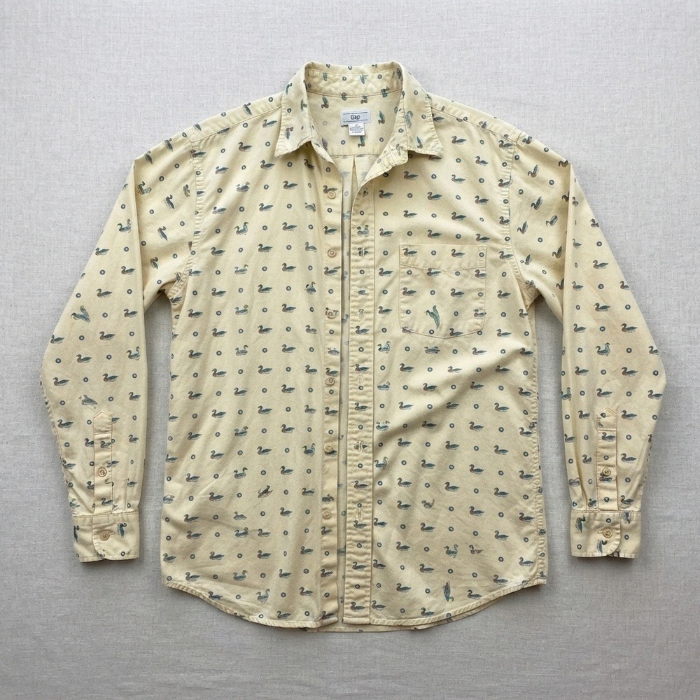vtg Gap novelty duck Shirt Button down Mallard western heritage cabin lodge